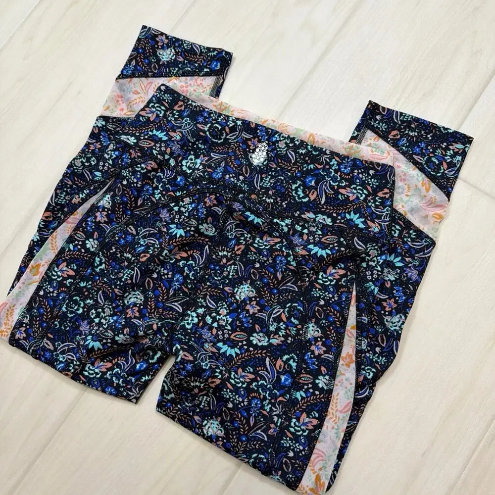 FP Movement Lose Your Marbles High Rise Cropped Floral Leggings Size XS